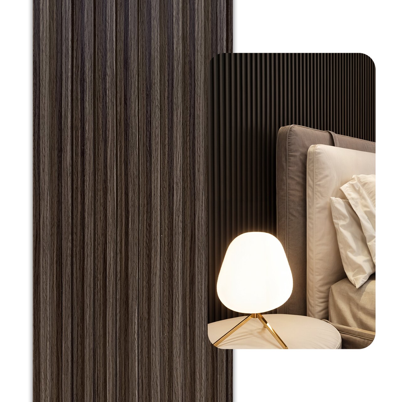 Painel Ripado Cor: Cinza Chumbo de uso Interno em WPC Slim 2,90m x 17cm (0,493m²)