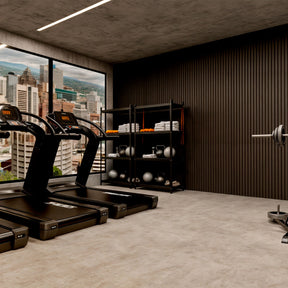 Painel Ripado Cor: Cinza Chumbo de uso Interno em WPC Slim 2,90m x 17cm (0,493m²)