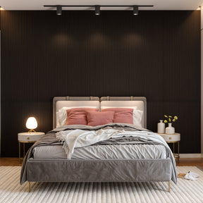 Painel Ripado Cor: Cinza Chumbo de uso Interno em WPC Slim 2,90m x 17cm (0,493m²)