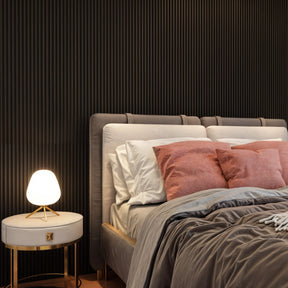 Painel Ripado Cor: Cinza Chumbo de uso Interno em WPC Slim 2,90m x 17cm (0,493m²)