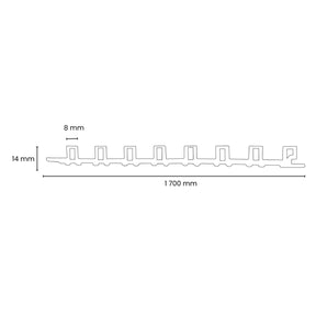 Painel Ripado Cor: Cinza Chumbo de uso Interno em WPC Slim 2,90m x 17cm (0,493m²)