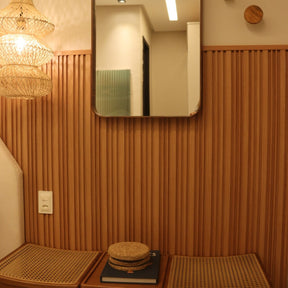 Painel Ripado Cor: Freijó de uso Interno em WPC Double 2,90m x 18cm (0,522m²)