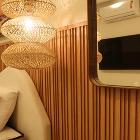 Painel Ripado Cor: Freijó de uso Interno em WPC Double 2,90m x 18cm (0,522m²)