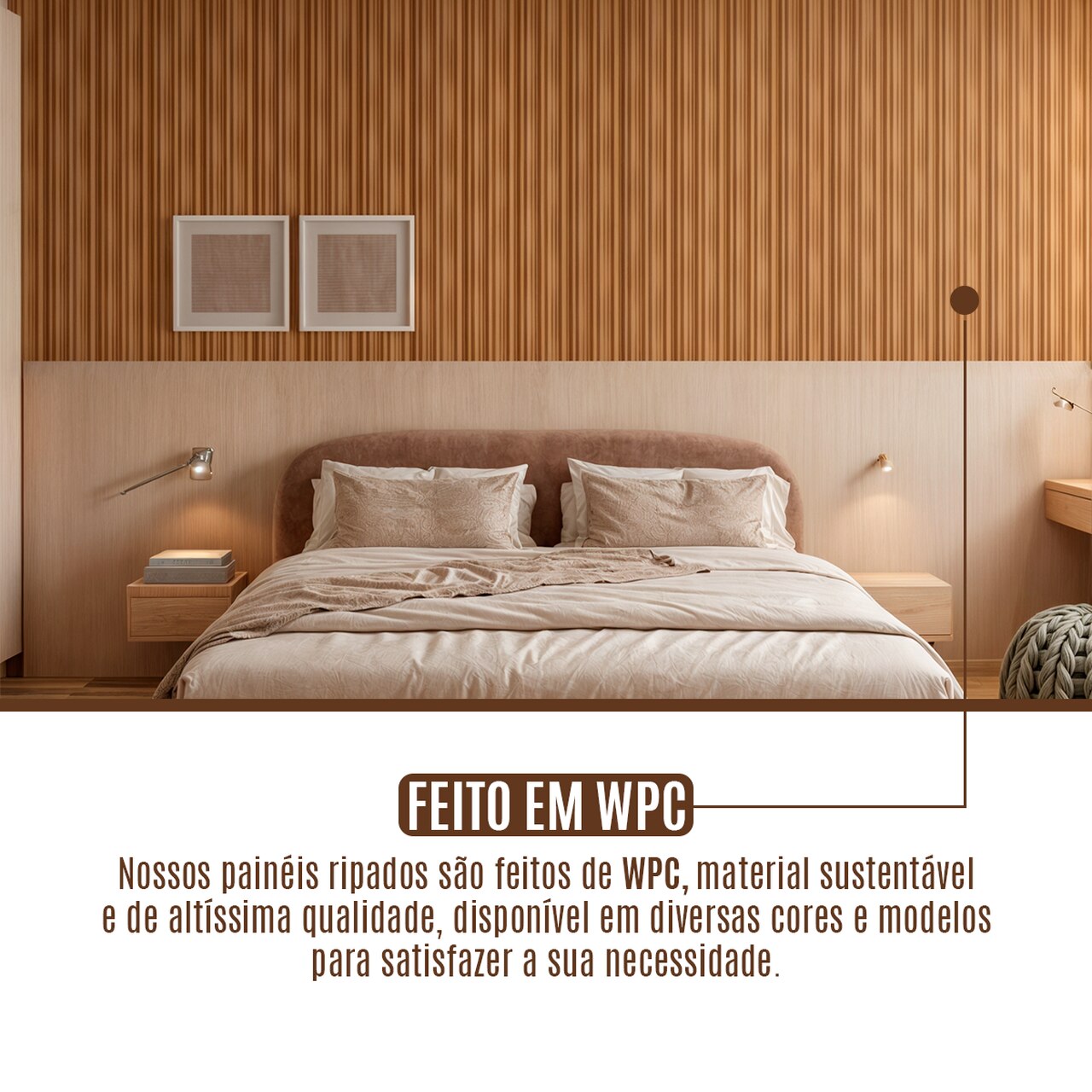 Painel Ripado Cor: Freijó de uso Interno em WPC Hill 2,90m x 16cm (0,464m²)