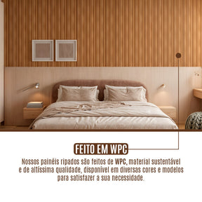 Painel Ripado Cor: Freijó de uso Interno em WPC Hill 2,90m x 16cm (0,464m²)