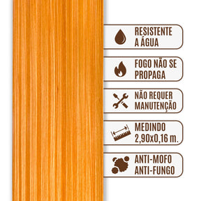 Painel Ripado Cor: Freijó de uso Interno em WPC Hill 2,90m x 16cm (0,464m²)