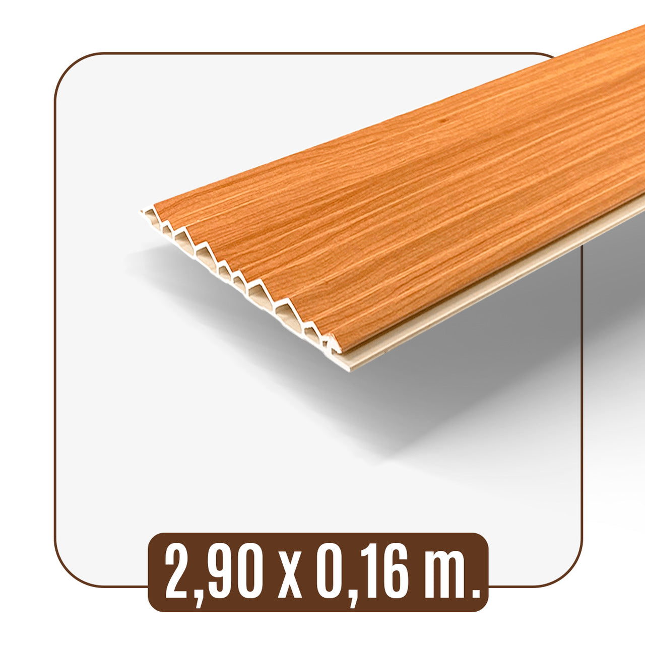 Painel Ripado Cor: Freijó de uso Interno em WPC Hill 2,90m x 16cm (0,464m²)