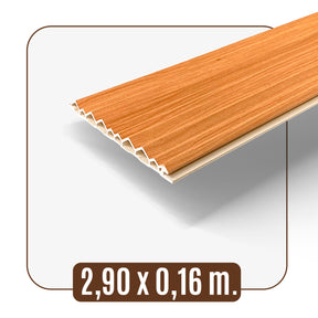 Painel Ripado Cor: Freijó de uso Interno em WPC Hill 2,90m x 16cm (0,464m²)