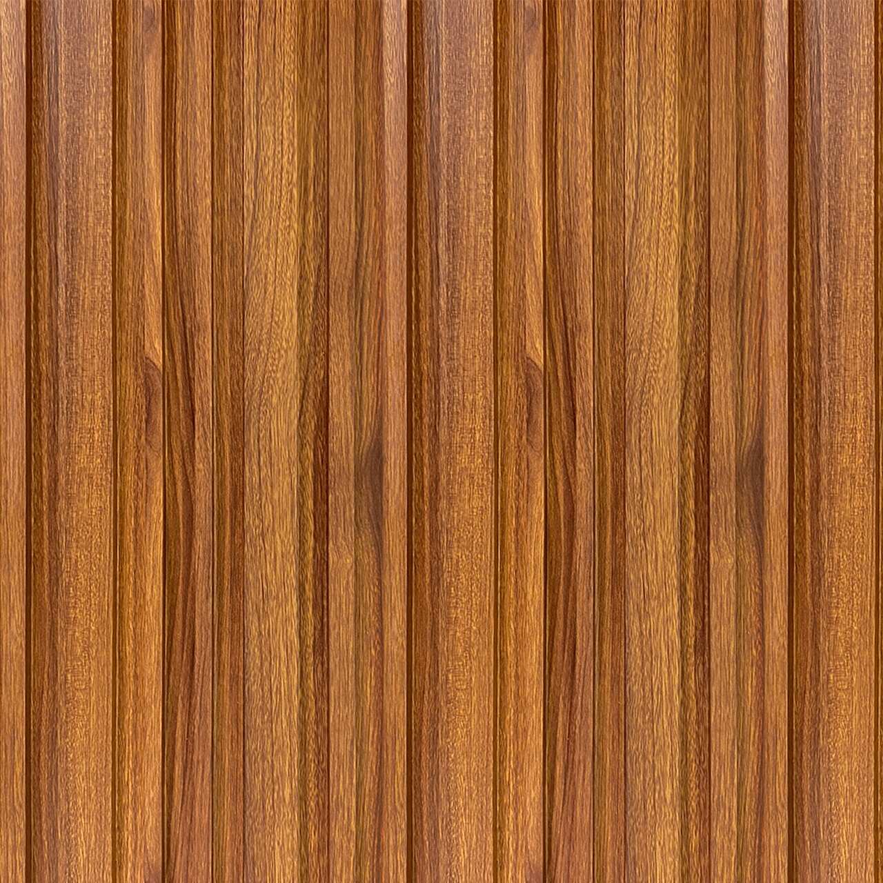 Painel Ripado Cor: Nogueira de uso Interno em WPC Double 2,90m x 18cm (0,522m²)