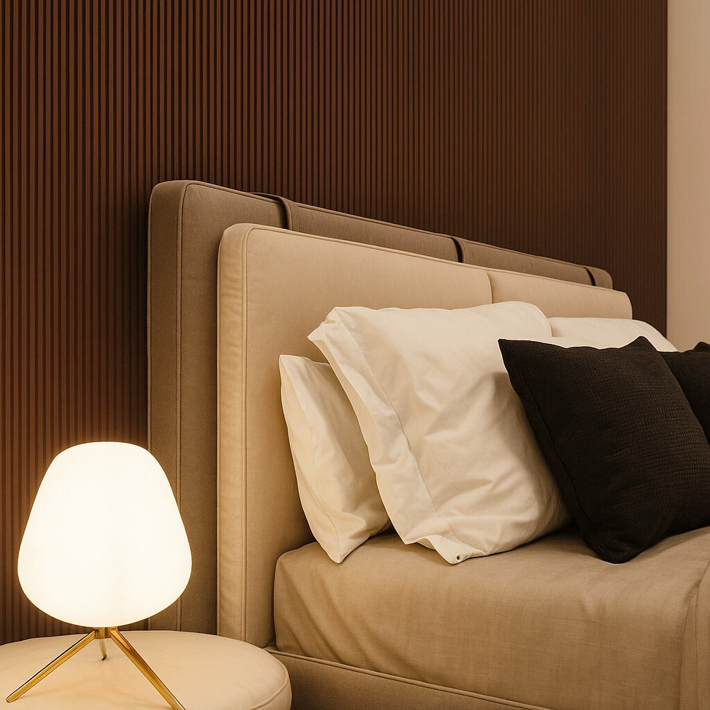 Painel Ripado Slim Interno Cor Nogueira em WPC 290 x 17cm (0,493m²)